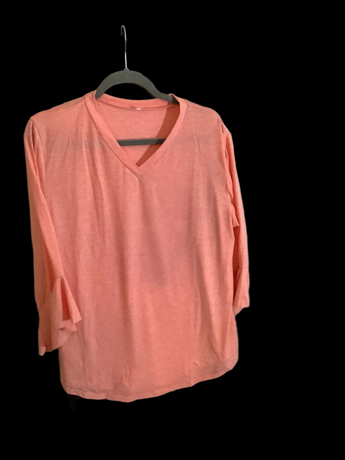 Pink flutter sleeve top