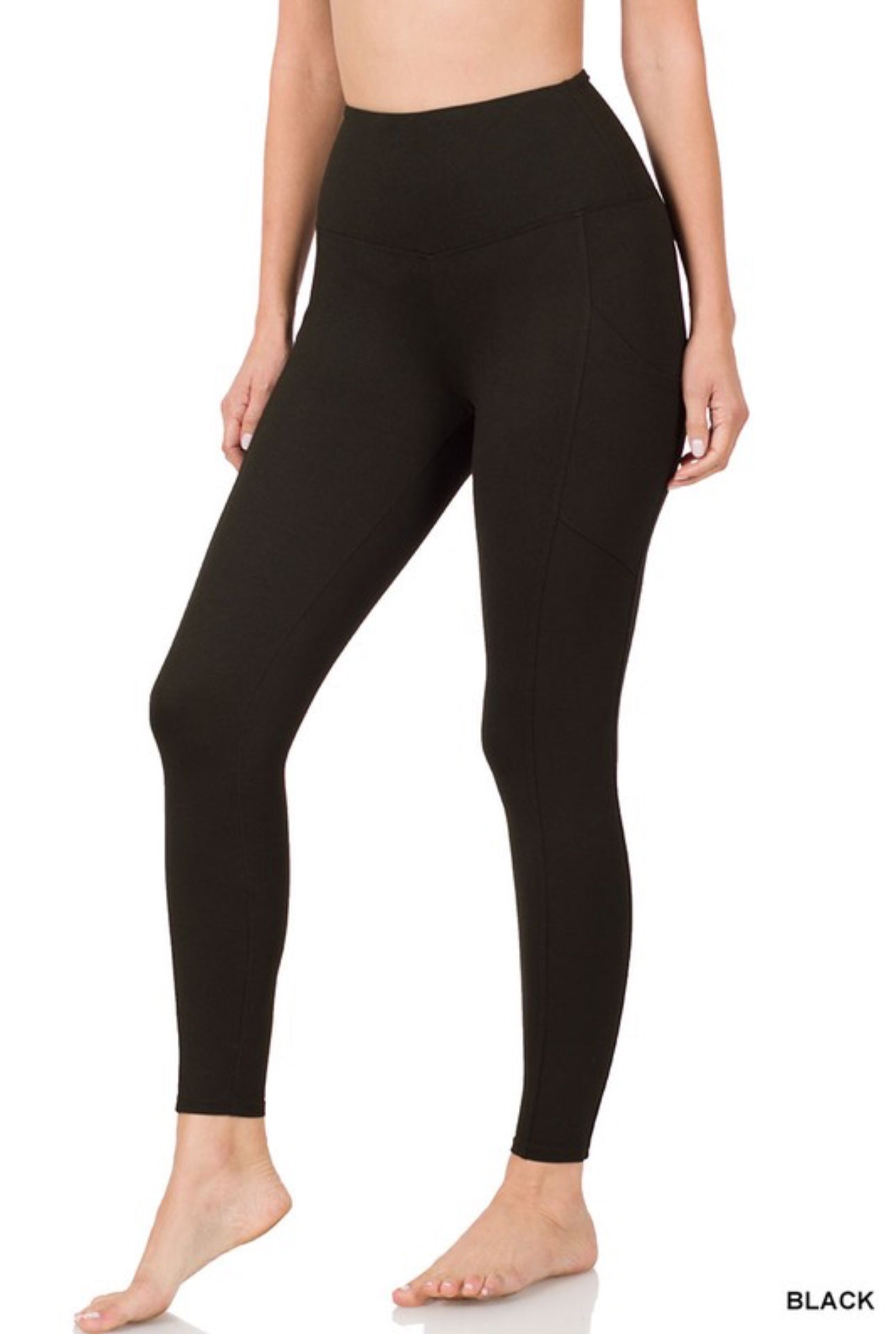 Brushed microfiber leggings with pocket