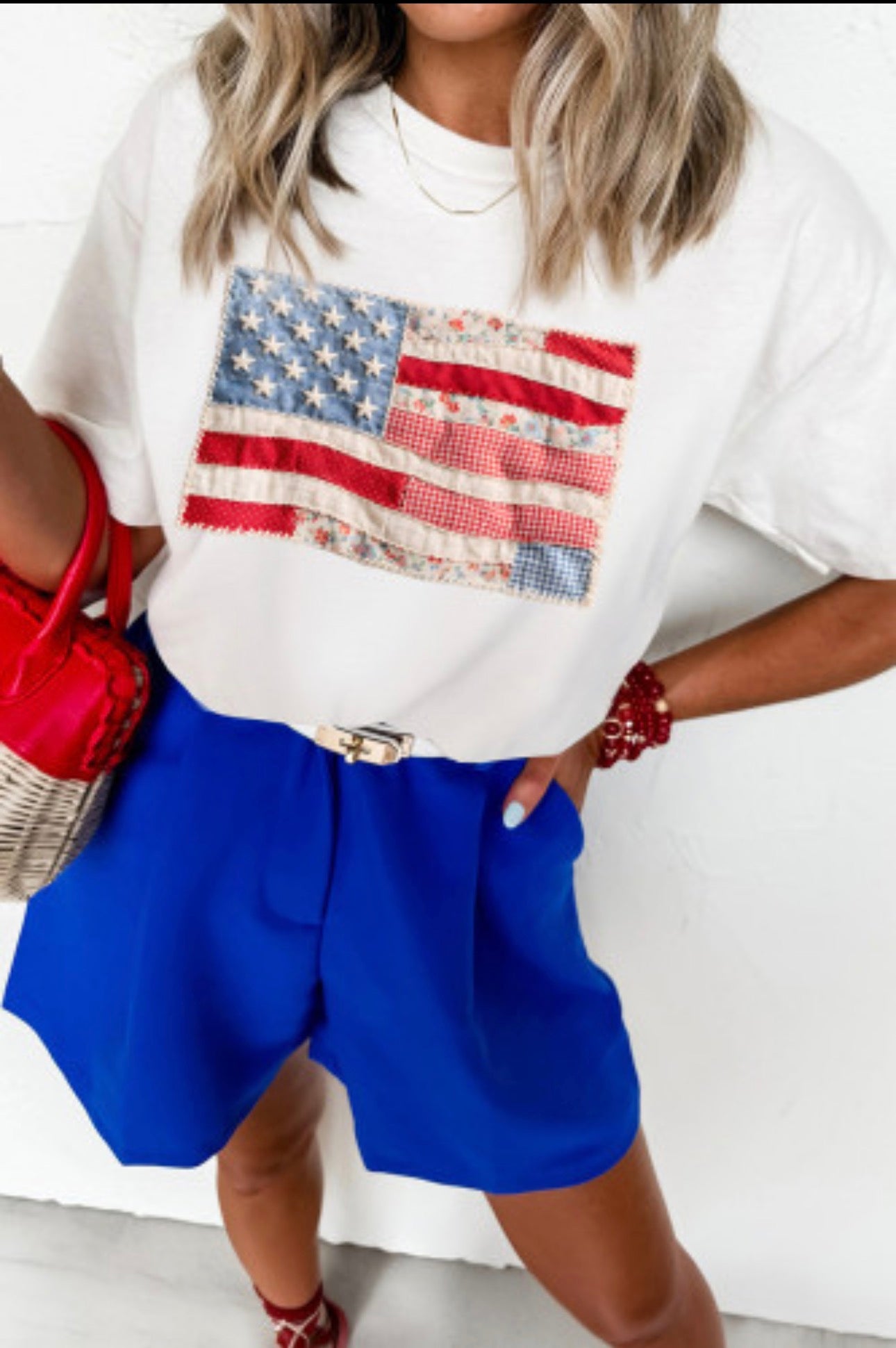 flag patchwork tee