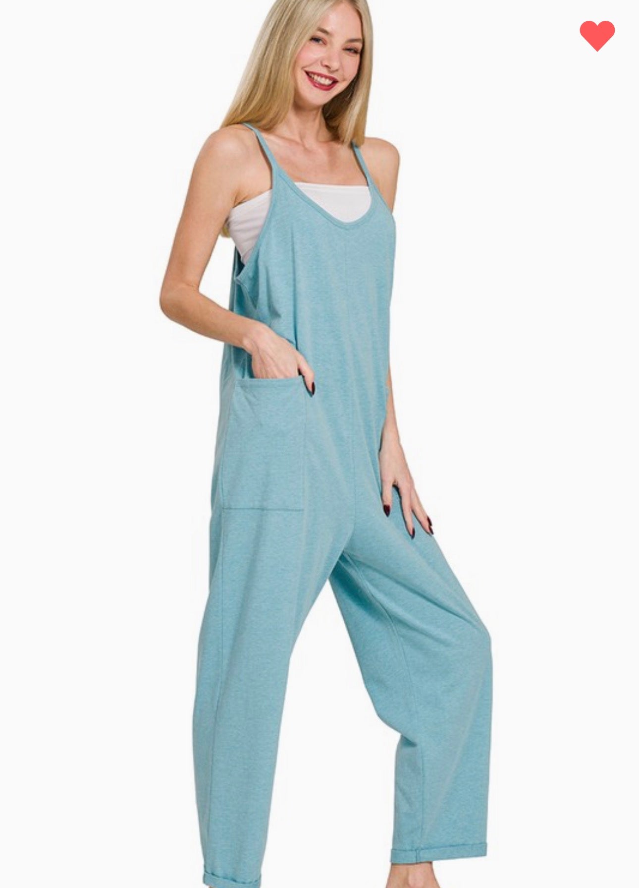 Jumpsuit dusty teal chaos