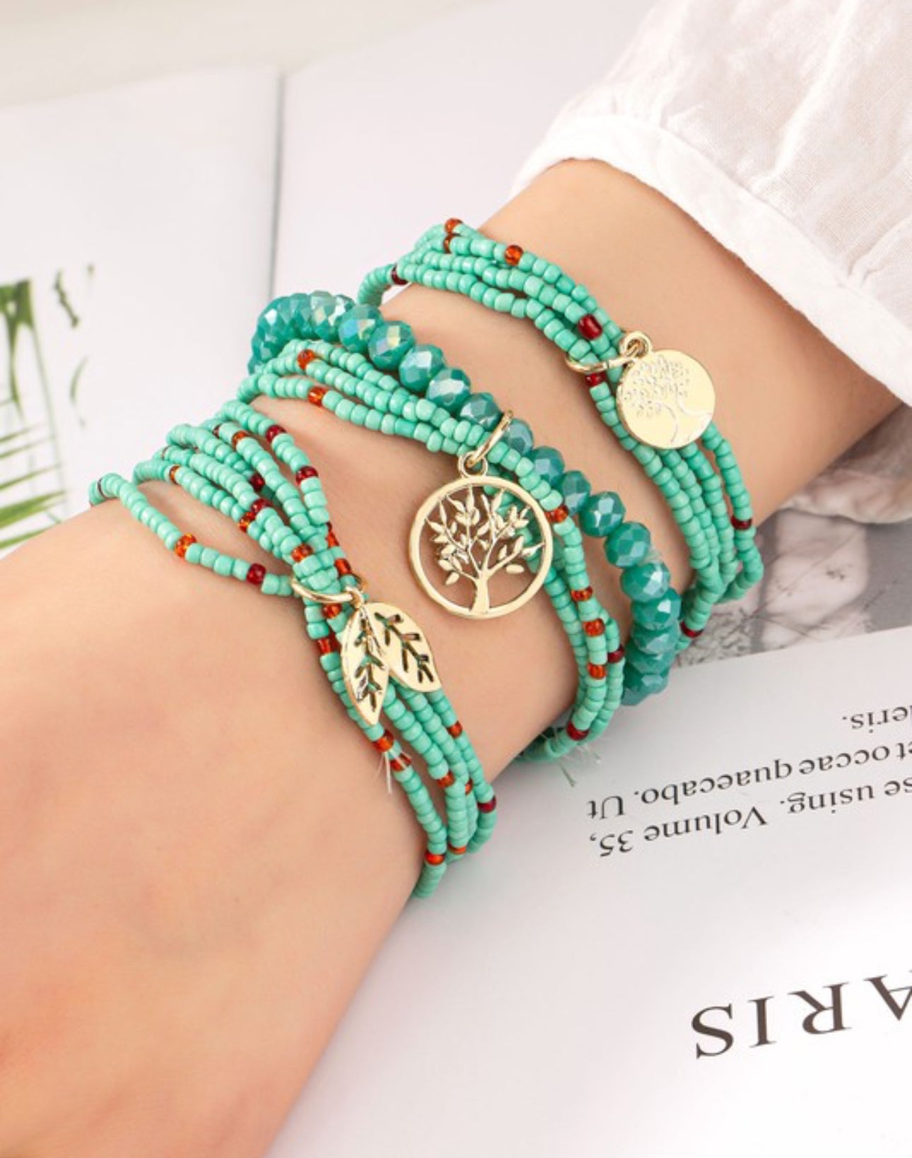 Tree of life bracelet teal