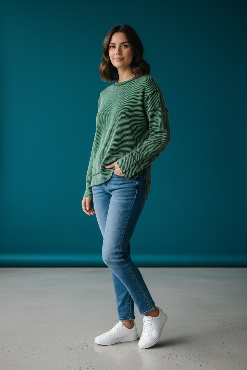 Preorder Ribbed side slit top