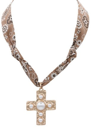 Bandana cross necklace