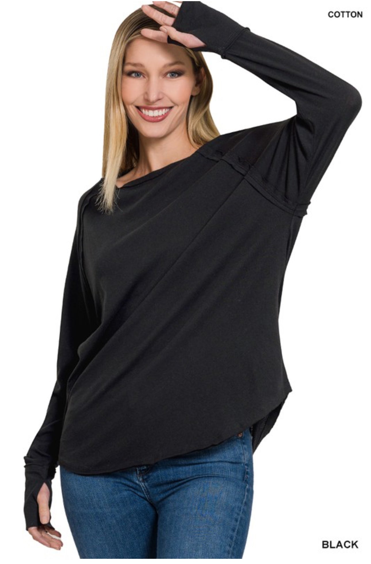 Cotton Raglan long sleeve top