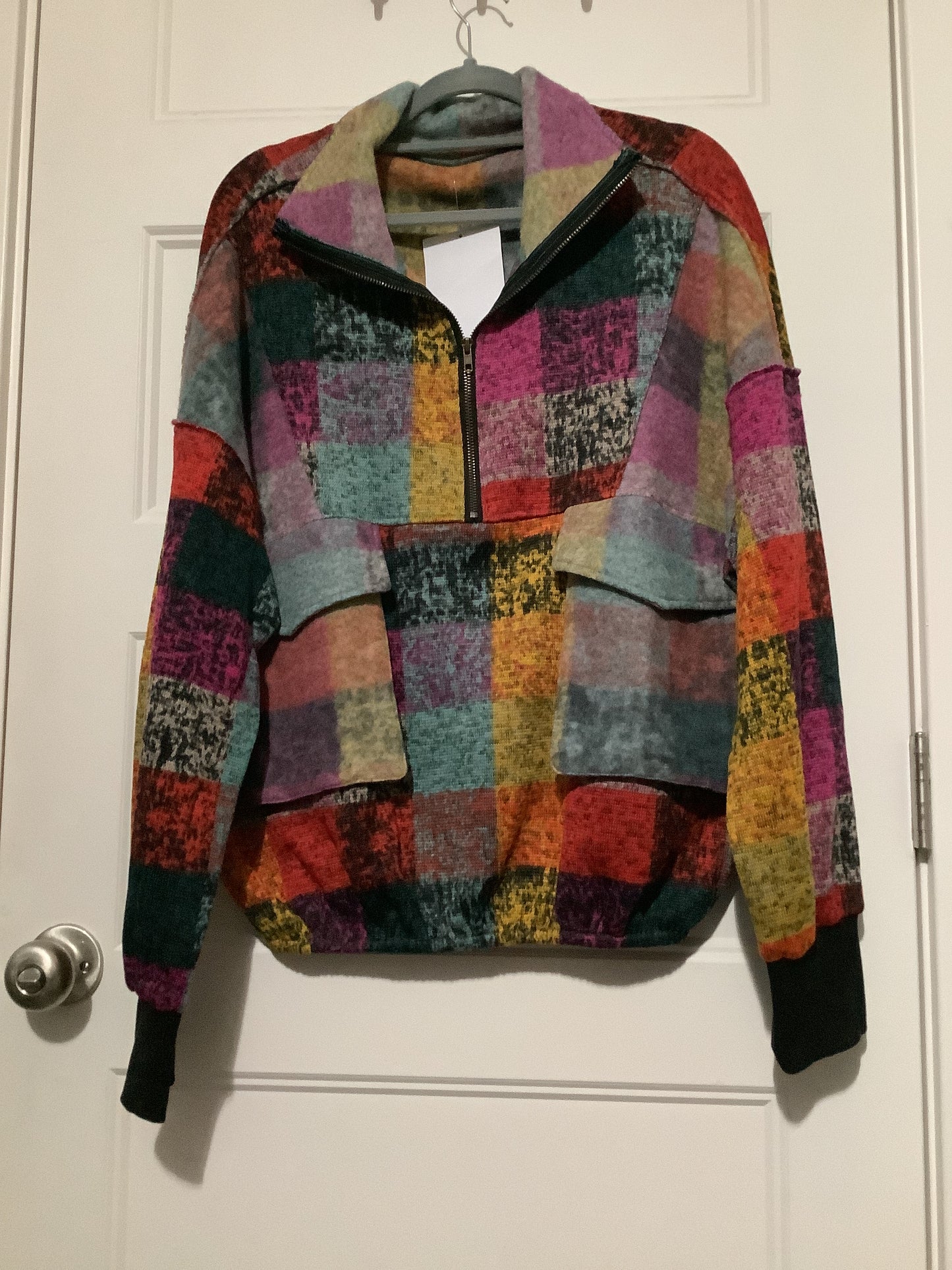 Colorful half zip jacket