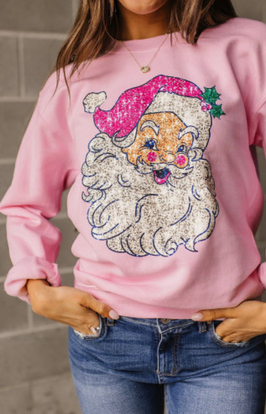 Pink Vintage Santa Top