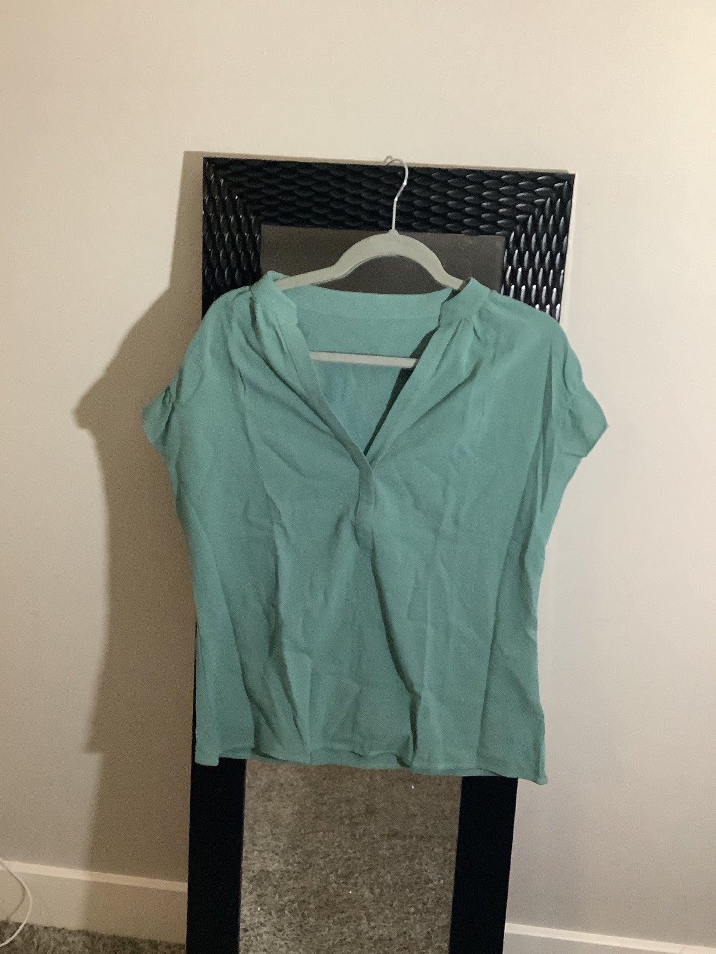 Green V-Neck Top