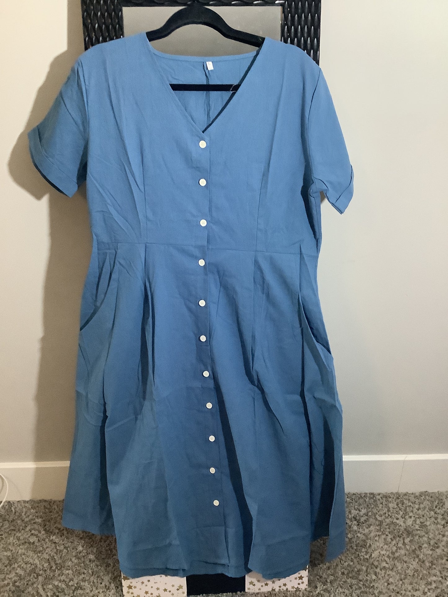 Blue Button Up Dress