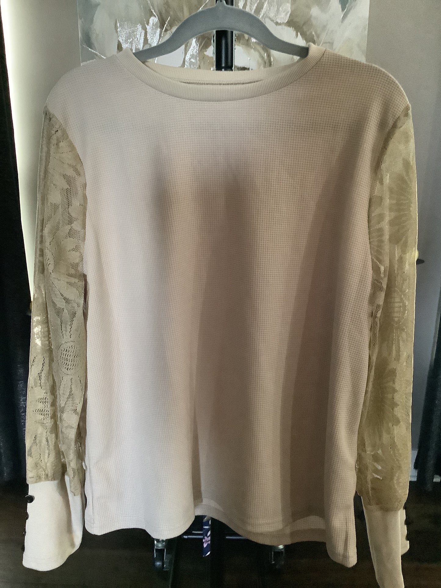 Cream lace long sleeve