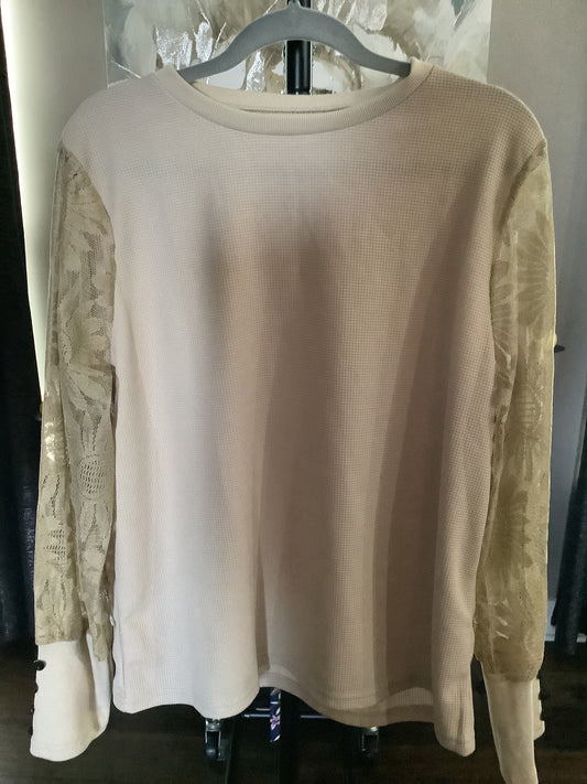 Cream lace long sleeve