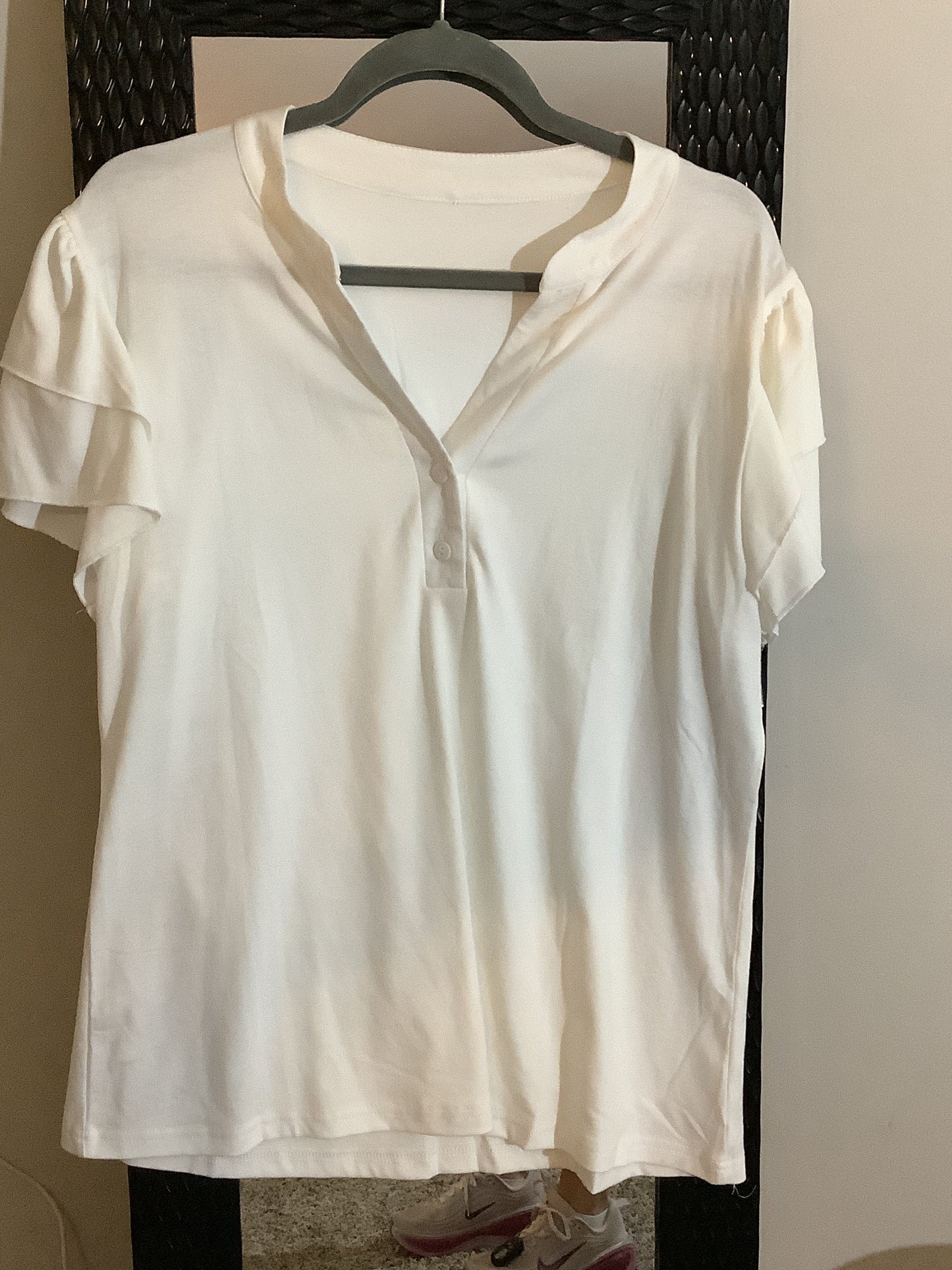 White flutter sleeve