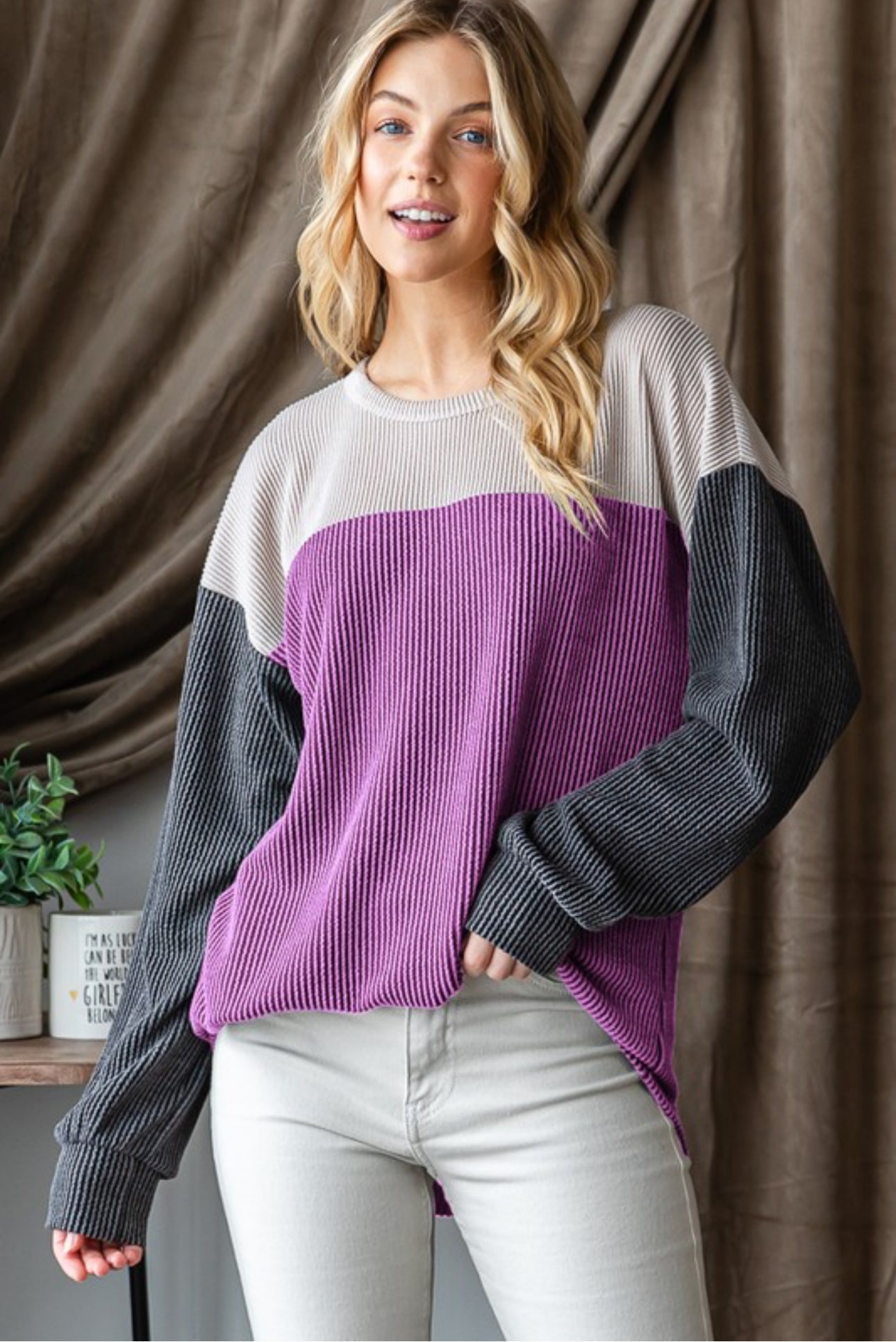 Pretty Purples Ribbed Top