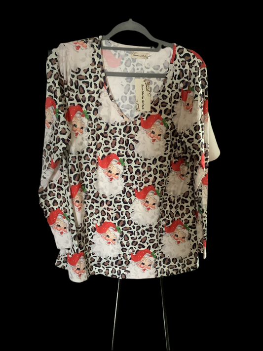 Santa leopard print top