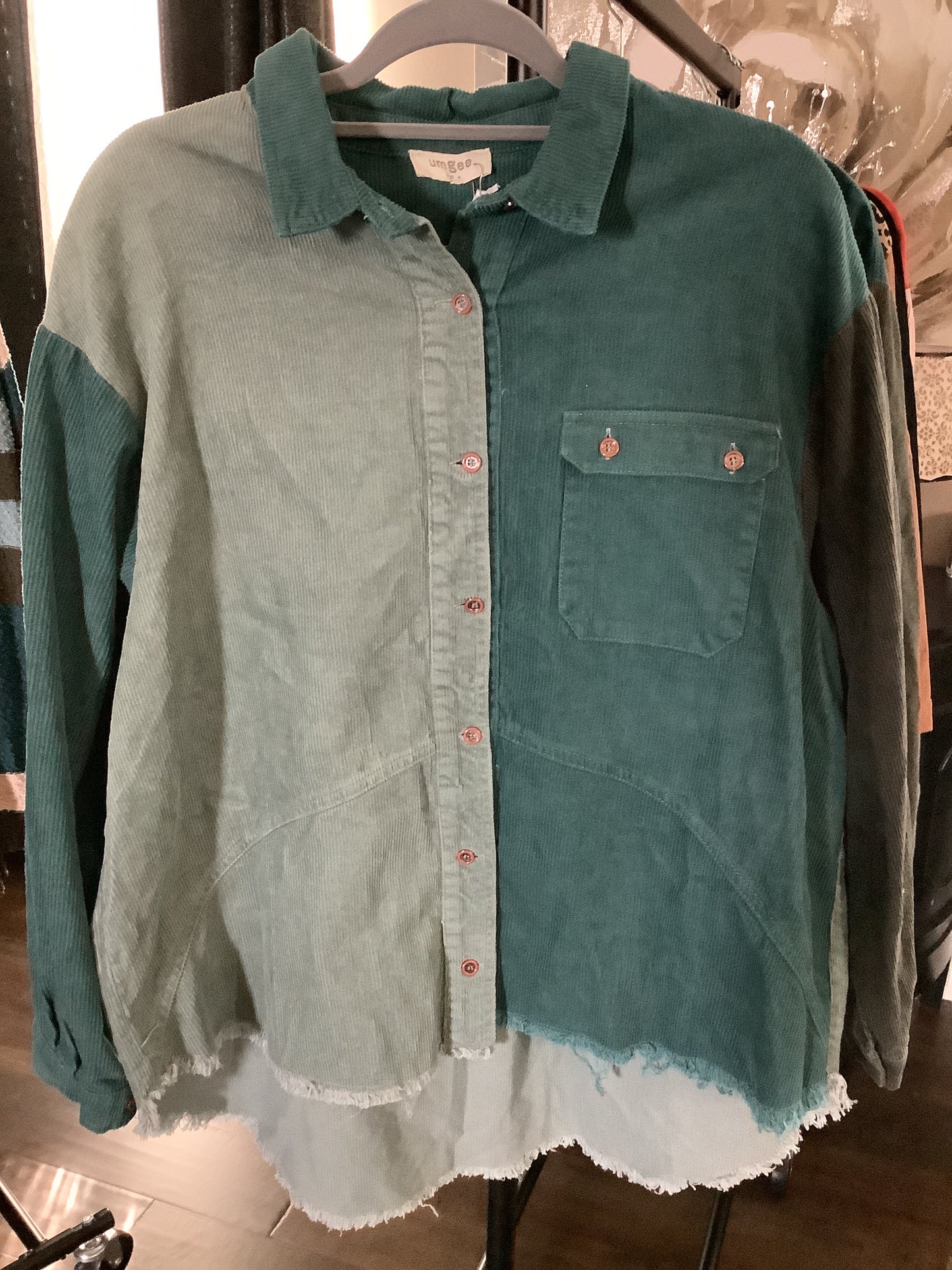 Rough blue button up