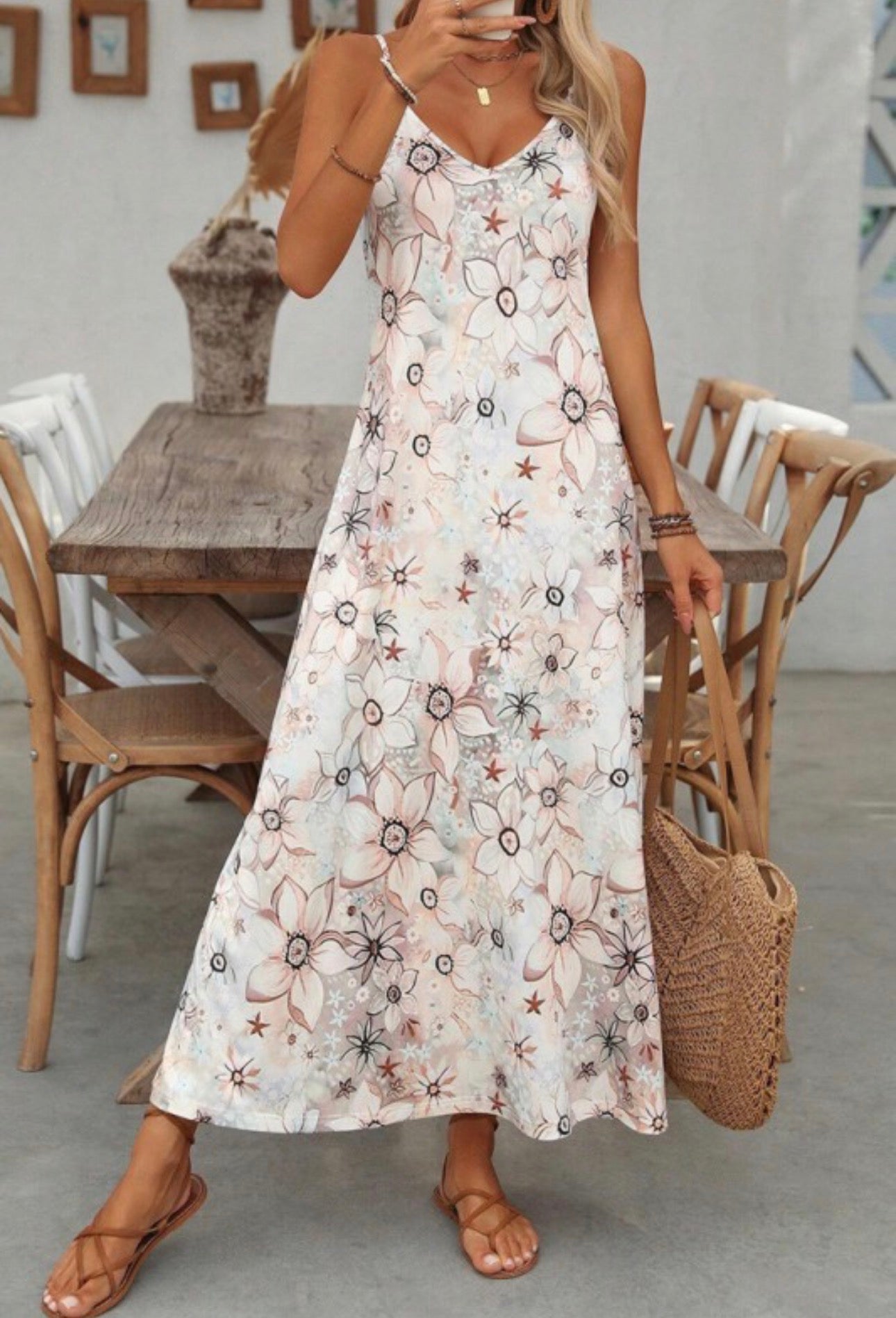 Blush Garden maxi dress