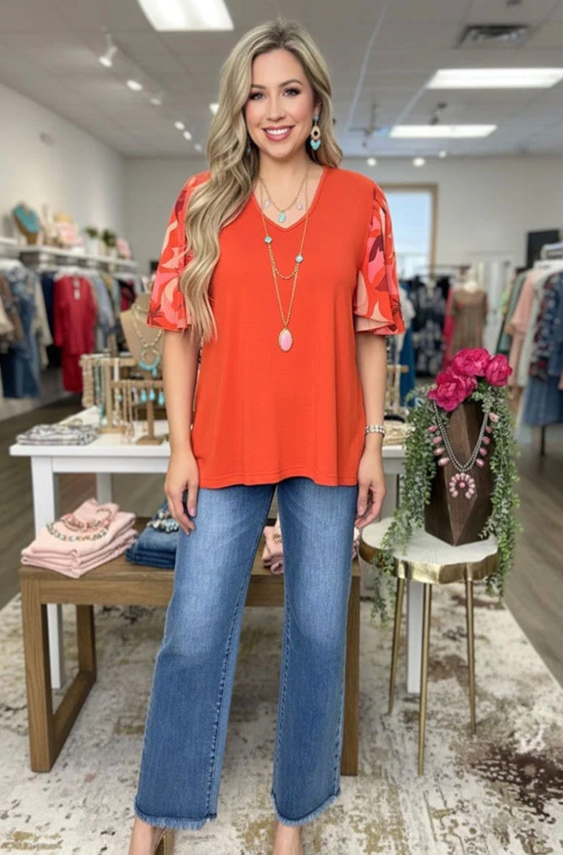 Floral Bell sleeve sale