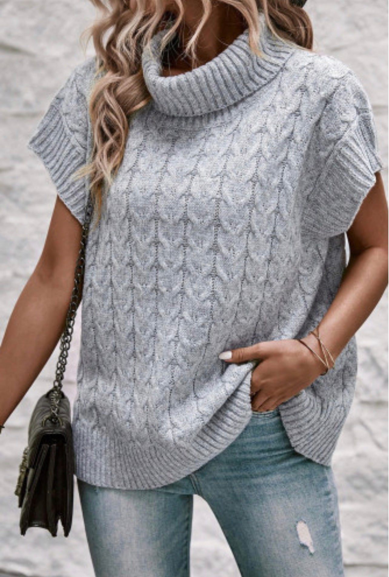 Cowl Neck Shortsleeve Sweater