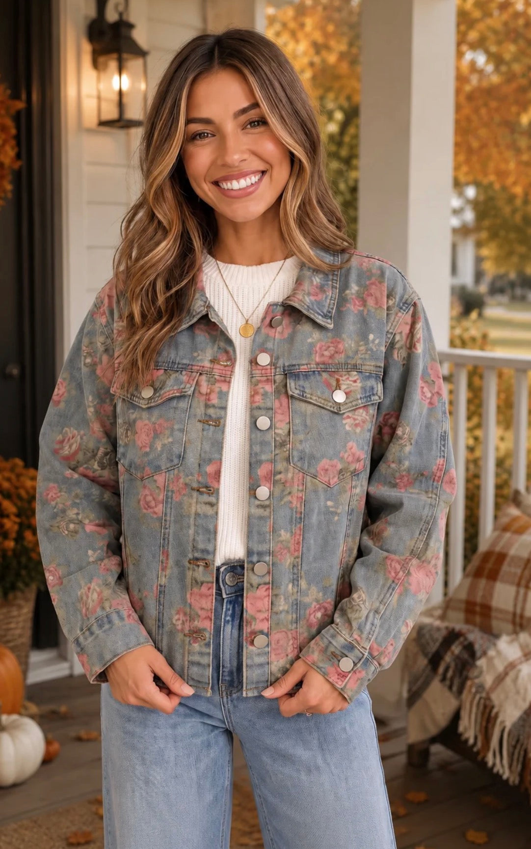 Blushing denim jacket