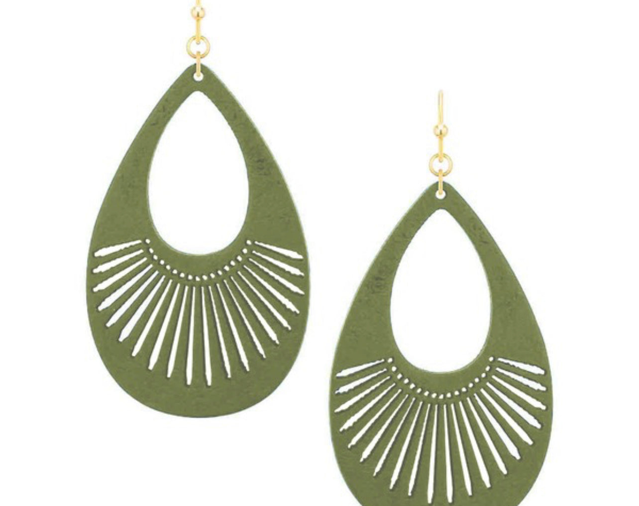 Wood Filigree Olive Earring