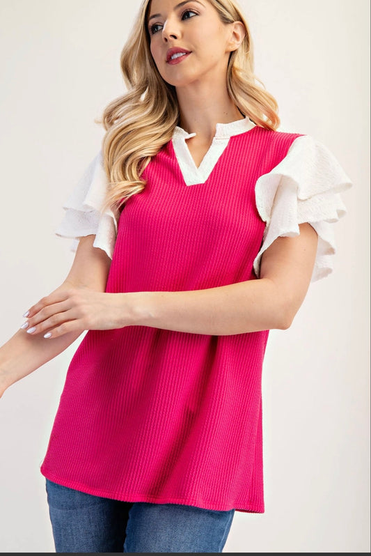 Fuschia infusion top
