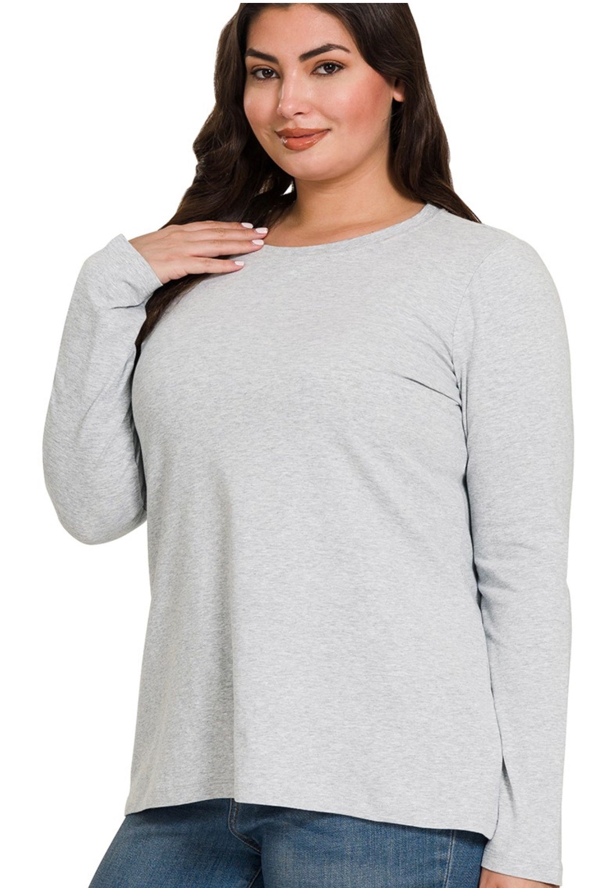 Grey Cotton Long Sleeve