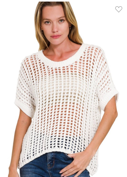 Crochet sweater Off-white