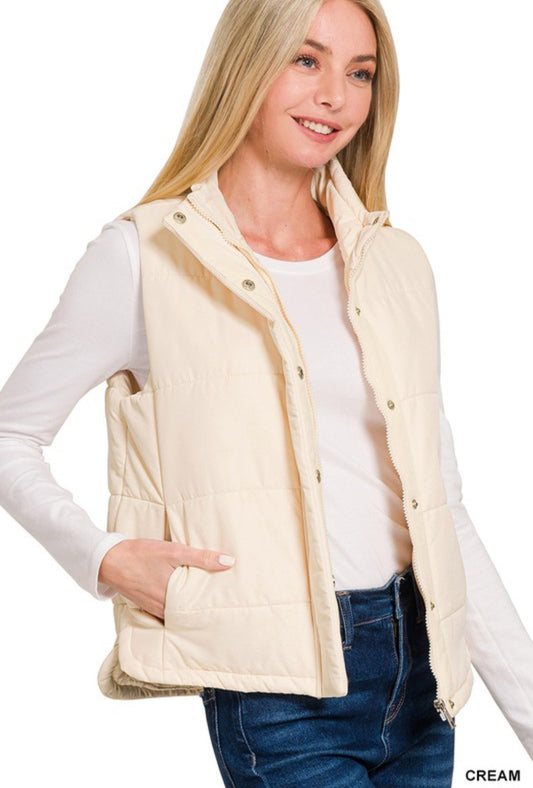 Puff vest cream