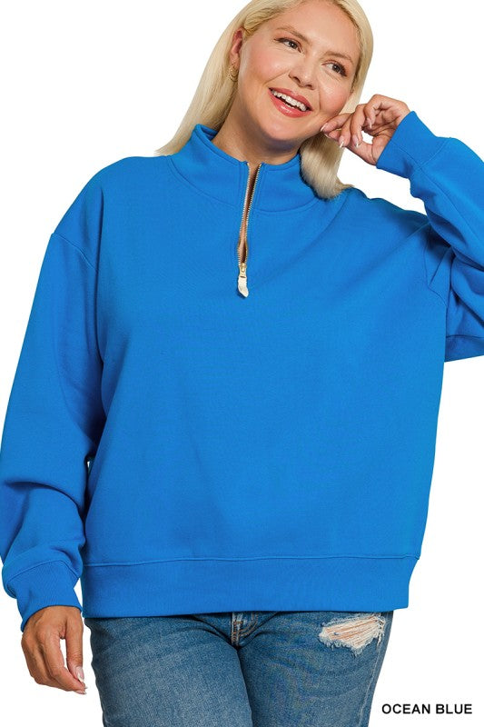 Half zip fleece sweatshirt