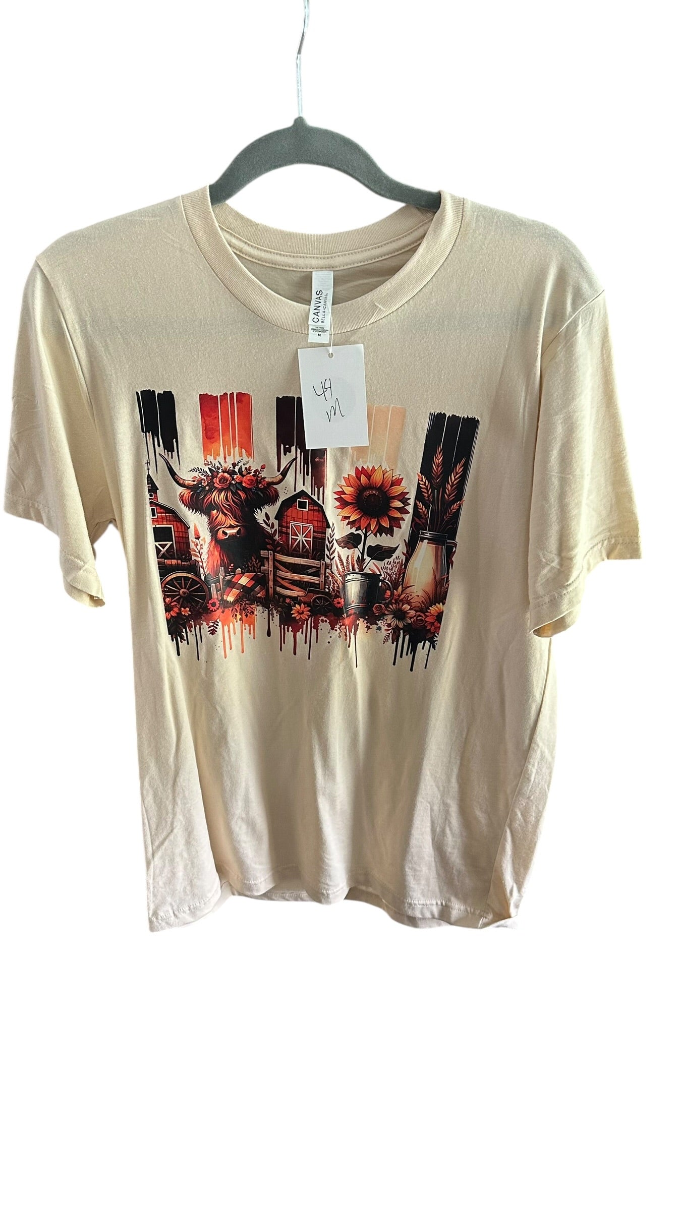 Tan farm tee