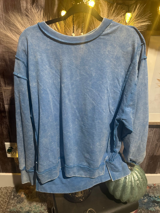 Zenana blue sweatshirt