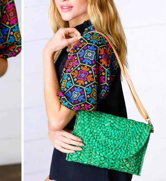 Green Raffia bag