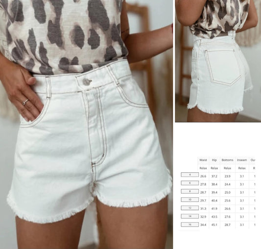 White jeans shorts-preorder